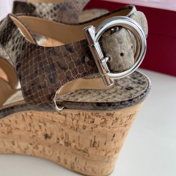 Salvatore Ferragamo Women Persy Wedges 9B - Picture 3 of 7